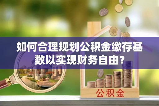 天峨如何合理规划公积金缴存基数以实现财务自由？