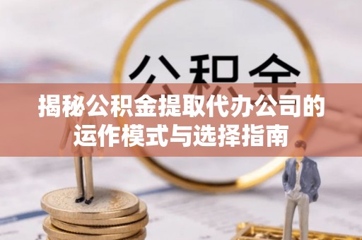 天峨揭秘公积金提取代办公司的运作模式与选择指南