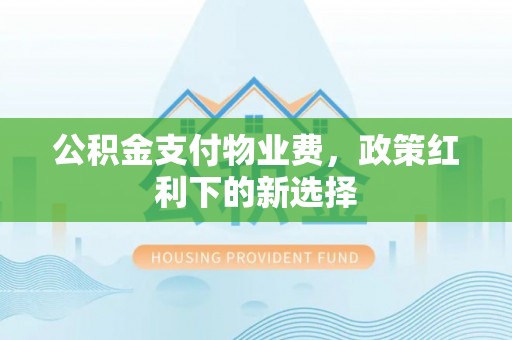 天峨公积金支付物业费，政策红利下的新选择