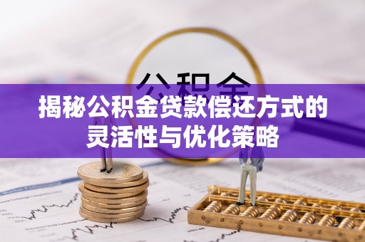 天峨揭秘公积金贷款偿还方式的灵活性与优化策略