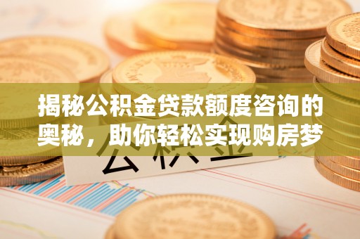 天峨揭秘公积金贷款额度咨询的奥秘，助你轻松实现购房梦想