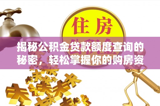 天峨揭秘公积金贷款额度查询的秘密，轻松掌握你的购房资金