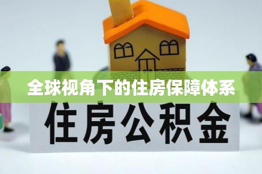 天峨全球视角下的住房保障体系